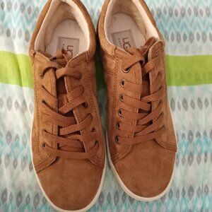UGG Lace Up Sneaker Shoes Signature Chestnut Color Size 6 NWOB
